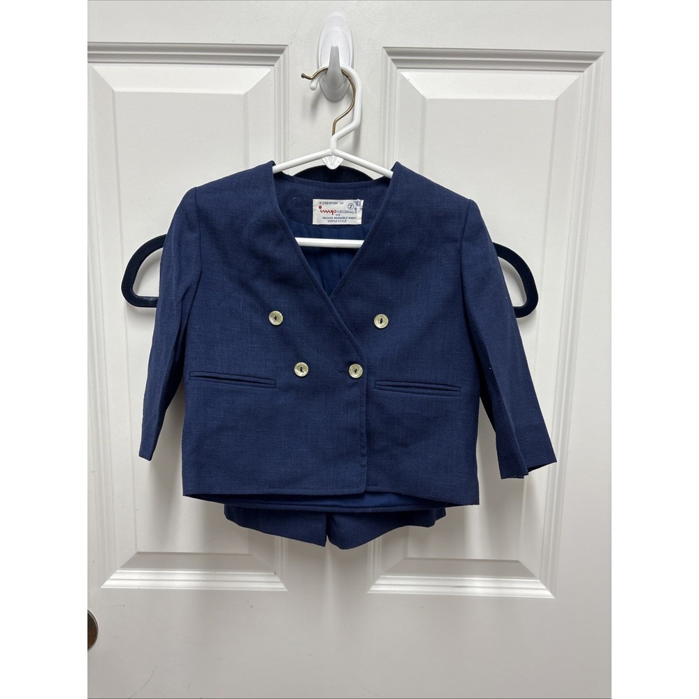 VTG NWOT Navy Imp Originals Toddler Suit Blazer/Shorts 60's Styling - Size 2